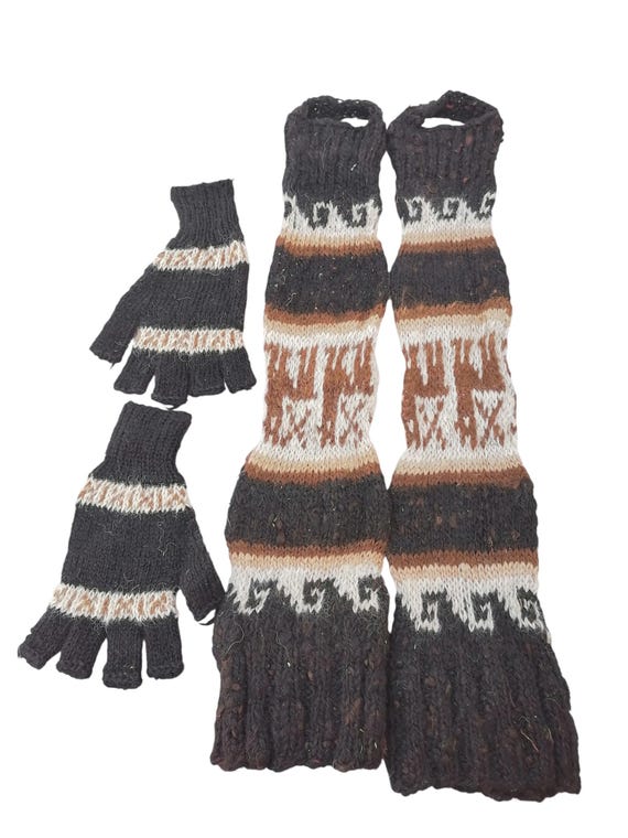 Leg Warmers Knitted Gloves Alpaca Wool Handmade Winter  display picture 1