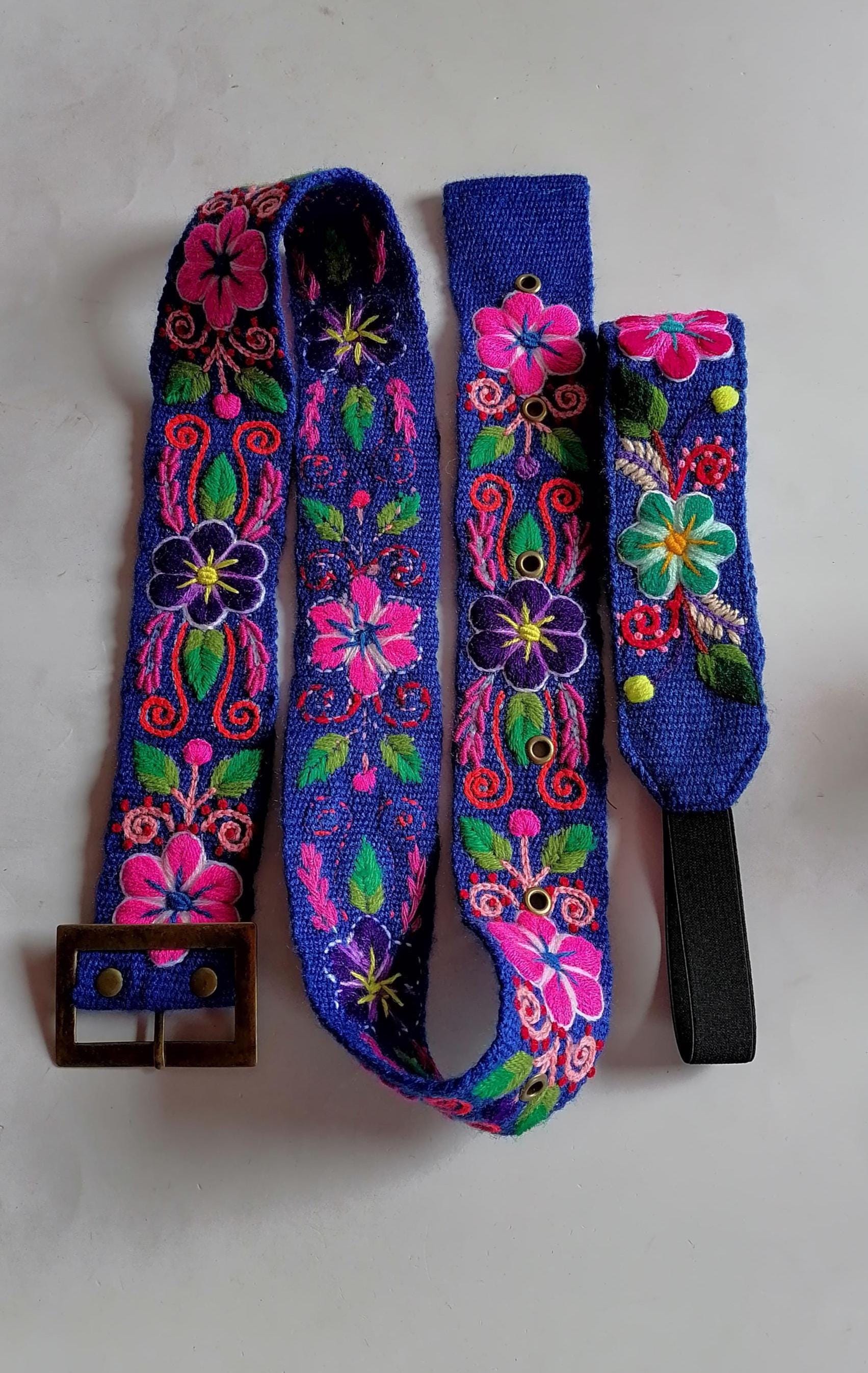 Handmade Women\'s Belt Dyed with Natural Cusco Plants HAND-EMBROIDERED BELTS, HANDMADE CUSCO PERU, PURE NATURAL  main image 2
