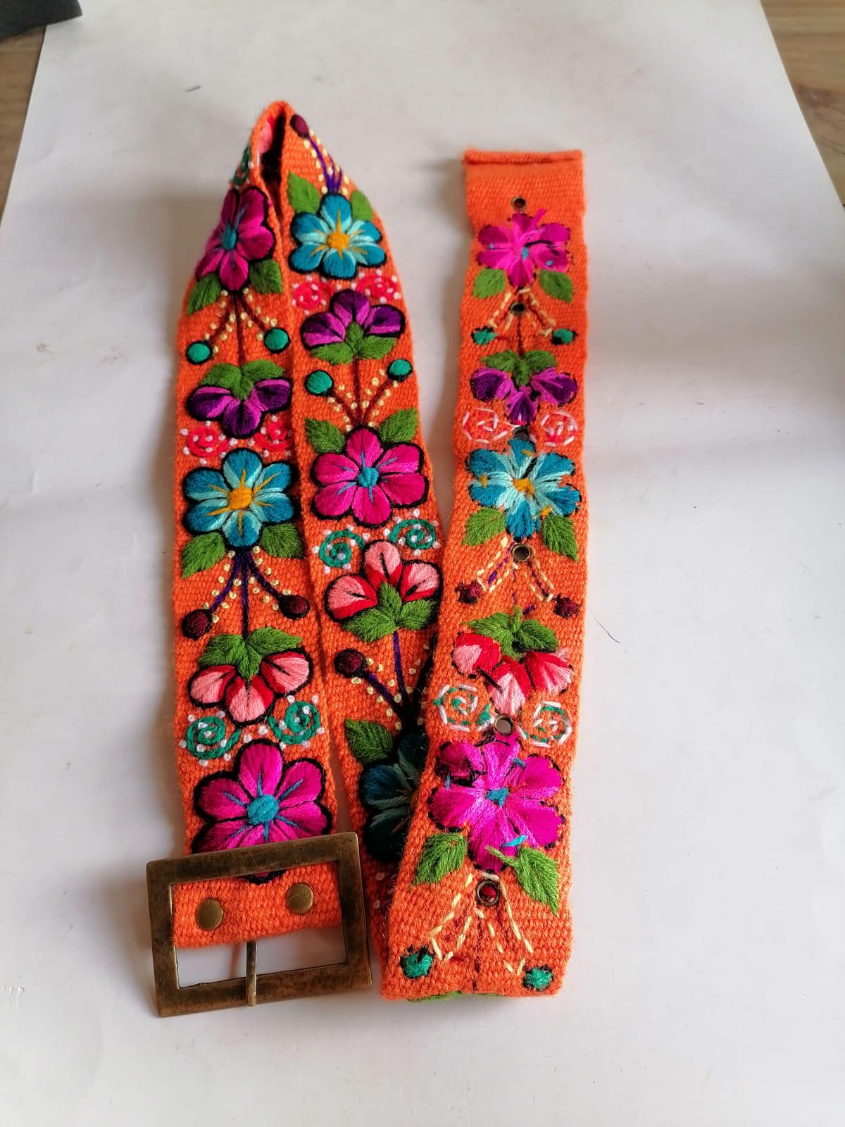 Peruvian Handwoven Headband Belt Set with Multicolor Floral Design Peruvian Andean Handwoven Chumpi Belt – Shamans Market main image 3