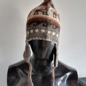 Unisex Chullo Knitted Wool Multicolored Beads Winter - Etsy display picture 1