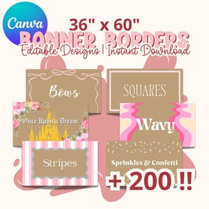 Editable Canva Banner Borders template | Canva Editable | Digital Layout for Banner Artists