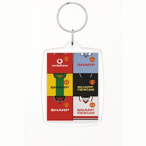 Manchester Inspired Football Shirt Keyring Key Chain | United Retro Classic Kit Collection | Fathers Day Christmas Gift For Utd Fans | Man