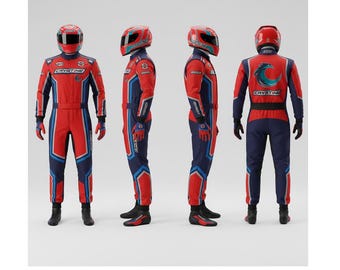 Macacão de kart com estampa digital, kit completo (macacão + luvas + sapatos), todos os tamanhos disponíveis.