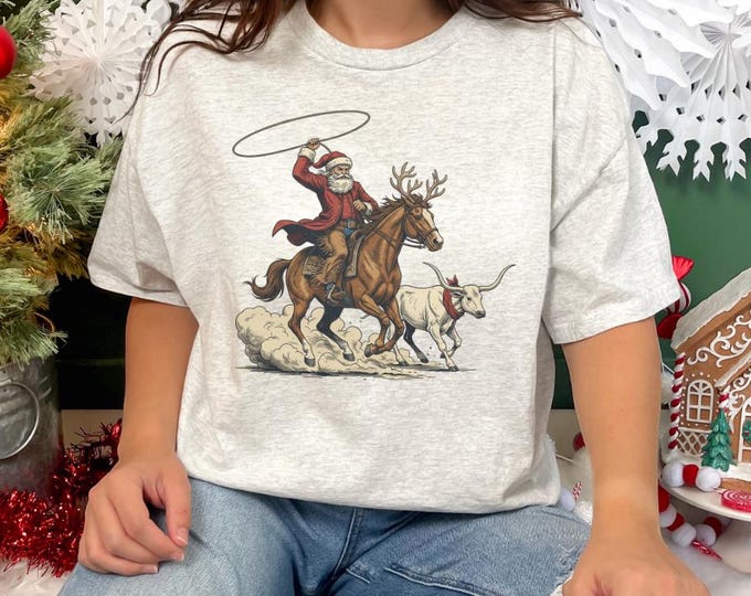 Santa Roping Drawing This item is unavailable - Etsy