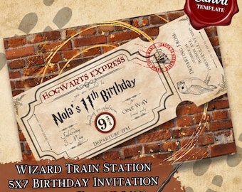 Wizard Inspired Birthday Invitation | Editable Wizard Template | Magical Digital Download