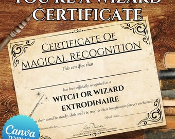 You're a Wizard Certificate – Printable Wizarding Recognition | Instant Download