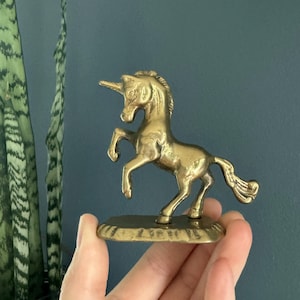 Vintage Brass Small Unicorn Figurine
