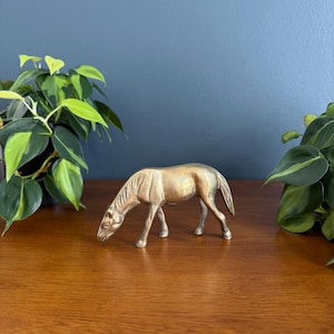 Vintage Brass Horse Figurine - Mid Century Horse Paperweight