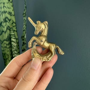 Vintage Brass Miniature Unicorn Figurine