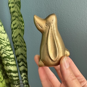 Vintage Brass Long Eared Dog Figurine