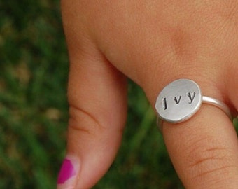 Custom Name-Stamped Sterling Silver Ring