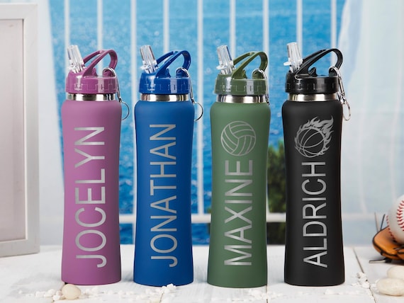 Custom Steel Water Bottle,Name Water Bottle,Engraved Water Bottles With Straw,Drink Bottle,Bachelorette Party,Bridesmaids Gift,Gift for Her