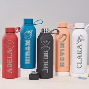 Personalized Engraved Water Bottles With Handle,Insulated Water Bottle,Name Water Bottle,Sports Water Bottle,Hot Cold Thermos,Gift for Him