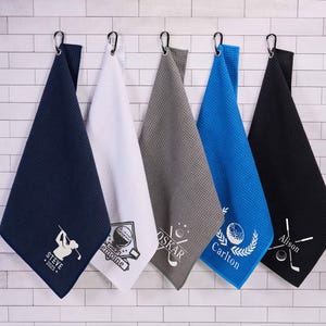 Personalisiertes besticktes Golftuch, benutzerdefiniertes Golftuch, Golfclubtuch, Waffelgewebe-Golftuch mit Initialen, Geschenk für Papa, Geschenk für Golfer
