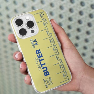 Butter Phone Case – Salted Butter Aesthetic Cover, Protective Case for iPhone 16, 15, 14, 13, 12, 11 | Cute & Bold Yellow Design