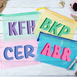 Shadow Monogram Pool Bag, Personalized Bridesmaid Beach Pouch, Custom Summer Pool Bag, Bridesmaid Gift Bag, Bachelorette Bridal Party Favor