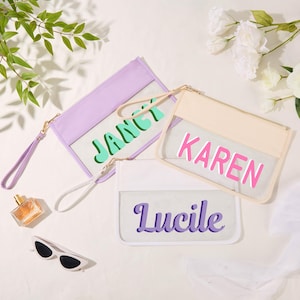 Shadow Monogram Pool Bag, Personalized Bridesmaid Beach Pouch, Custom Summer Pool Bag, Bridesmaid Gift Bag, Bachelorette Bridal Party Favor