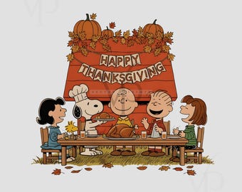 Happy Thanksgiving, Dog and Friend Thanksgiving & Fall Png, Woodstuck Png, Cute Dog Png, Peanuts png, Fall Season Cartoon Dog Png