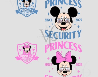 Mickey Minnie Disneyland Princess Security PNG, Disneyland Dad Png, Family Vacation Matching Shirts, Mickey Minnie Png, Birthday Party