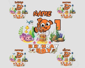 Personalized Finding Nemo Birthday PNG, Disneyland Finding Nemo Png, Family Birthday Matching Trip, Disneyland Birthday Png Digital Download