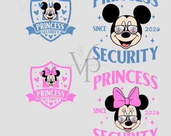 Mickey Minnie Disneyland Princess Security 2026 PNG, Disneyland Dad Png, Family Vacation Matching Shirts, Mickey Minnie Png, Birthday Party
