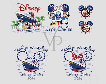 Disney Cruise 2026 Png, Family Vacation Png, Let's Cruise Png, Mickey Minnie Cruise Shirt Design, Digital Download Sublimation