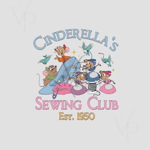 Askungen Syklubb PNG | Vintage Disney Möss Clipart | Retro Utskrivbar Tröja Design | DIY Hantverk Grafik | Digital Nedladdning
