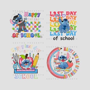 Pacote de PNG de Último Dia de Aula | Design de Sublimação de Formatura Fofo | Clipart de Feliz Último Dia de Aula para Presente de Professor, Download Digital