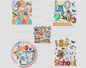 Last Day of School Toy Story PNG Bundle – Cute Cartoon Graduation Clipart – Toy Inspired Digital Download for Teachers, Shirts & Sublimation