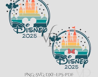 Disney Castle 2025 PNG - SVG , Magical Castle Trip 2025 PNG , Family Trip 2025 Png, Castle Mouse Trip 2025 , Rainbow Castle, Family Vocation