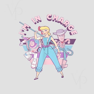 Toy Story Inspired Bo Peep T-Shirt – I'm In Charge Retro Style – Buzz & Woody Fan Art Gift for Disney Lovers Buzz Lightyear- Woody T-Shirt