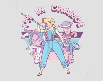 Toy Story Inspired Bo Peep T-Shirt – I&#39;m In Charge Retro Style – Buzz & Woody Fan Art Gift for Disney Lovers Buzz Lightyear- Woody T-Shirt