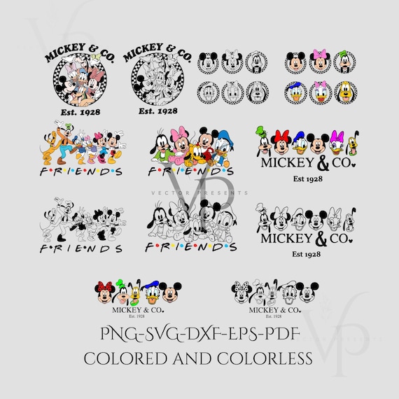 ディズニー ミッキー フレンズ SVG PNG バンドル、ミッキー