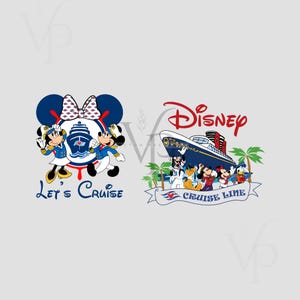 Disney Cruise Line PNG Bundle | Mickey & Friends Let&#39;s Cruise PNG | Family Trip Shirt Design for Cricut, Sublimation,  Family Vacation Png