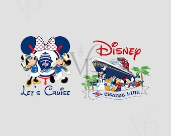 Disney Cruise Line PNG Bundle | Mickey & Friends Let's Cruise PNG | Family Trip Shirt Design for Cricut, Sublimation,  Family Vacation Png
