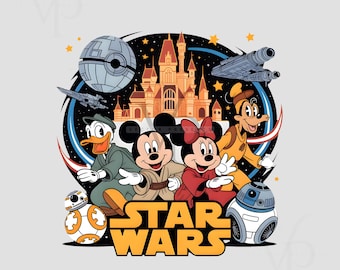 Retro Star Wars Disney PNG, Mickey e Amigos Clipart – Mickey Amigos Star Wars Mashup, Viagem Espacial PNG, Férias em Família PNG, Modo Férias PNG