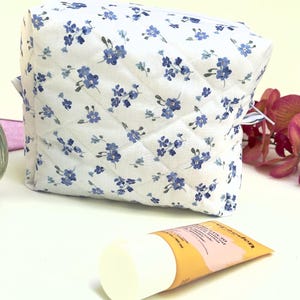 The Cynthia Quilted carry all bag / cosmetics pouch cute perfect  gift idea , Toiletries, Handmade bag, Quilted cosmetic Bag, Travel bag,