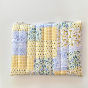 Quilted Tablet Sleeve: Handmade Cotton Laptop Case, Patchwork