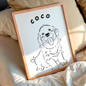 Digital Custom Pet Portrait for Dogs/Cats, Line Art Drawing, Cartoon Minimalist, Cute Pet Gift, Pet Lover Gift, Pet Lover Gift