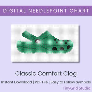 Classic Comfort Clog Digital Needlepoint Chart