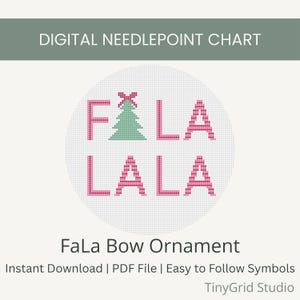 FaLa Bow Ornament Digital Needlepoint Chart