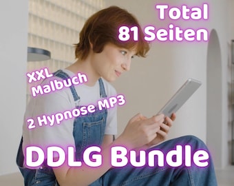 DDLG Bundle – 81-page manual & coloring book for Little Girls + 2 guided hypnosis sessions (MP3) for your Little Space – instant digital download