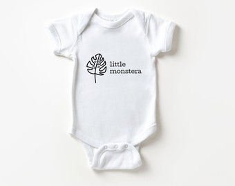 Little Monstera Gender Neutral Baby Onesie | Gift for Plant Lovers, Gardeners