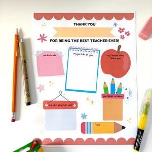 Last Day of School All About My Teacher Printable Coloring Page | Educator Appreciation Gift (Instant Download PDF)