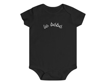 Le Bébé Bold Statement Gender Neutral Unisex Onesie Bodysuit | French Baby Onesie