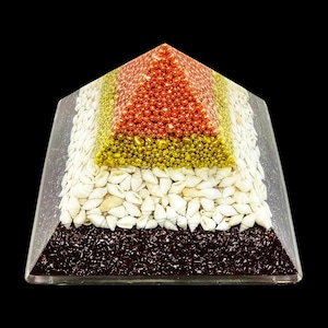 Orgonpyramide – Hochleistungspyramide – Mit Kupfer, Bronze, kleinen Gehäusen, 2 nanobeschichteten Spulen, MWO-Antenne, sehr leistungsstark, sehr große Reichweite