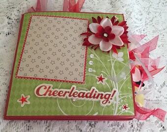 Cheerleading!  6x6 Paper Bag Scrapbook, Handmade By Laure