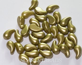 50 pcs Czech Pressed Glass Beads ZoliDuo®  5x8 mm, color 02010_25021-32Right