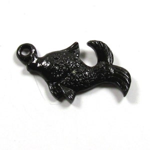 Black Brass Gold Fish Charm