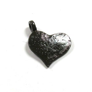 Black plated Brass Heart Charm